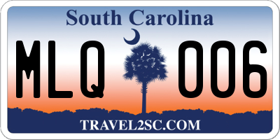 SC license plate MLQ006