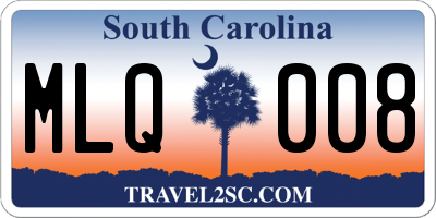 SC license plate MLQ008