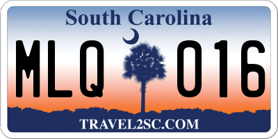 SC license plate MLQ016