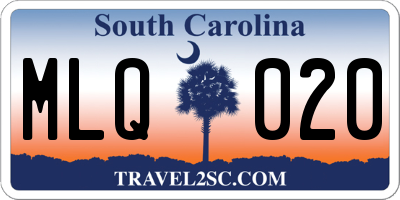 SC license plate MLQ020