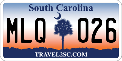 SC license plate MLQ026