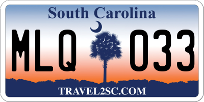 SC license plate MLQ033