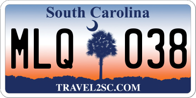 SC license plate MLQ038