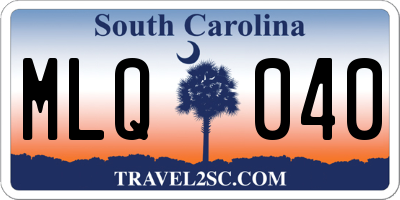 SC license plate MLQ040
