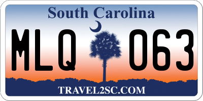 SC license plate MLQ063