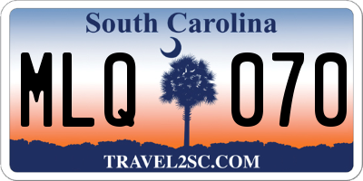 SC license plate MLQ070