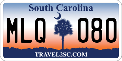 SC license plate MLQ080