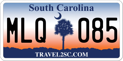 SC license plate MLQ085