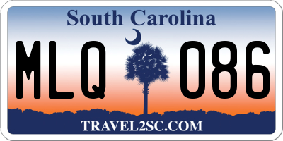 SC license plate MLQ086