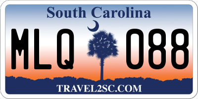 SC license plate MLQ088