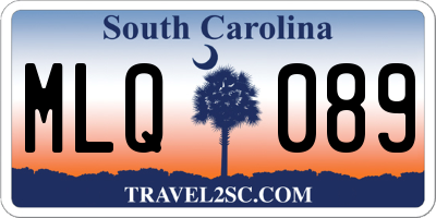 SC license plate MLQ089