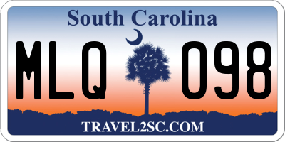 SC license plate MLQ098