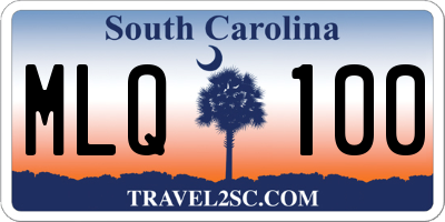 SC license plate MLQ100
