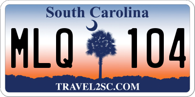 SC license plate MLQ104