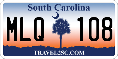 SC license plate MLQ108