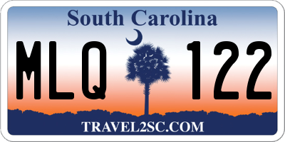 SC license plate MLQ122