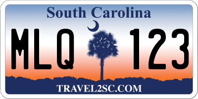 SC license plate MLQ123
