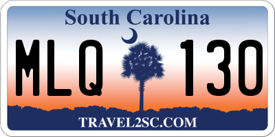 SC license plate MLQ130