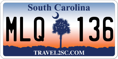 SC license plate MLQ136