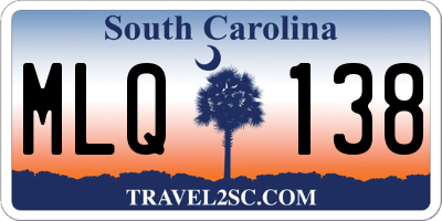 SC license plate MLQ138