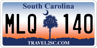 SC license plate MLQ140