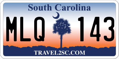 SC license plate MLQ143