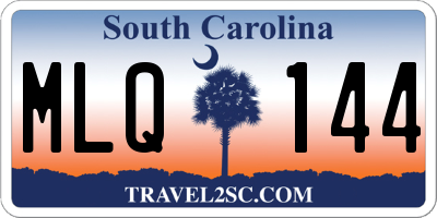 SC license plate MLQ144