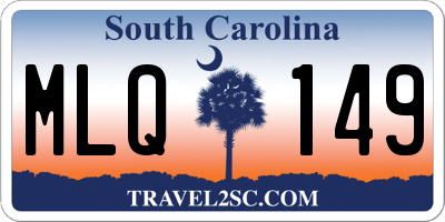 SC license plate MLQ149