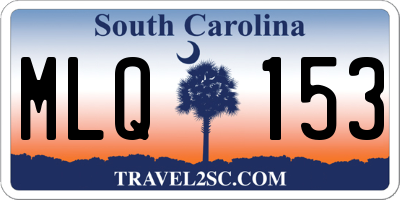 SC license plate MLQ153