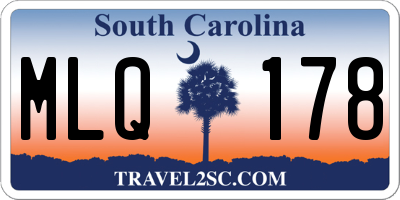 SC license plate MLQ178