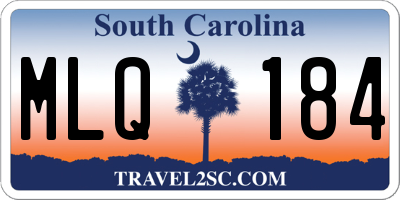 SC license plate MLQ184