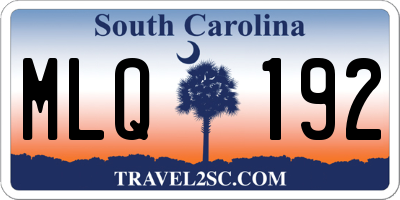 SC license plate MLQ192