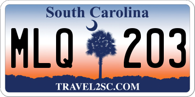 SC license plate MLQ203