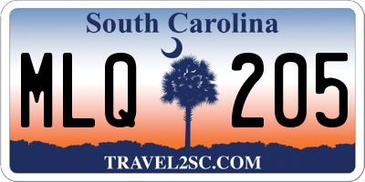 SC license plate MLQ205