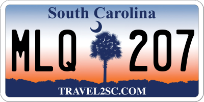 SC license plate MLQ207