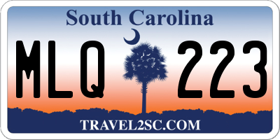 SC license plate MLQ223