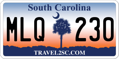 SC license plate MLQ230