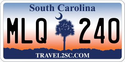 SC license plate MLQ240