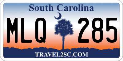 SC license plate MLQ285