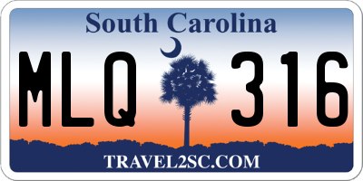 SC license plate MLQ316