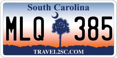 SC license plate MLQ385