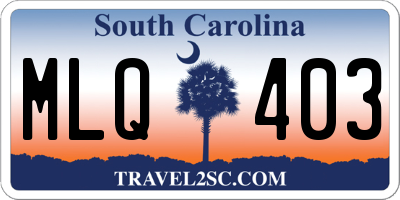 SC license plate MLQ403
