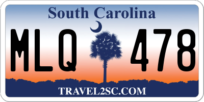 SC license plate MLQ478