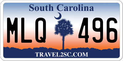 SC license plate MLQ496