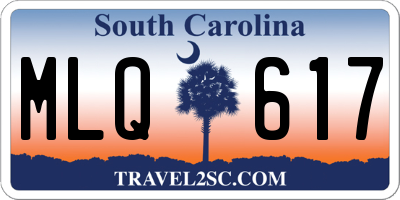 SC license plate MLQ617