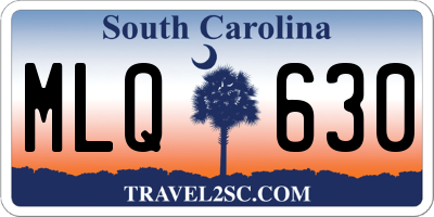 SC license plate MLQ630