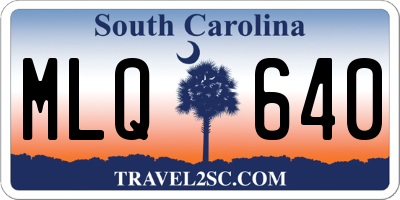 SC license plate MLQ640