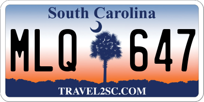 SC license plate MLQ647