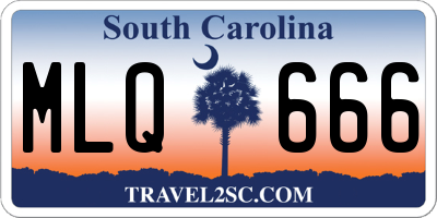 SC license plate MLQ666