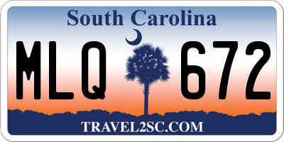 SC license plate MLQ672